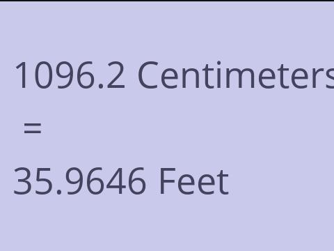 1096.2 CM TO FEET