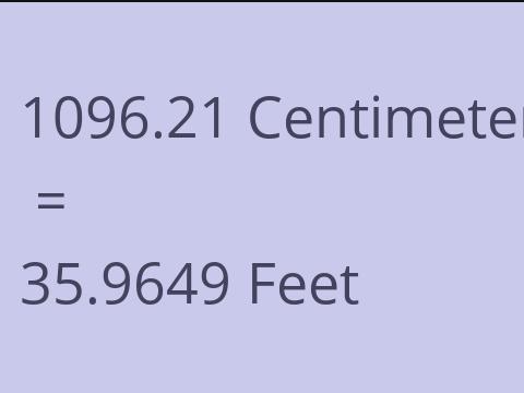 1096.21 CM TO FEET