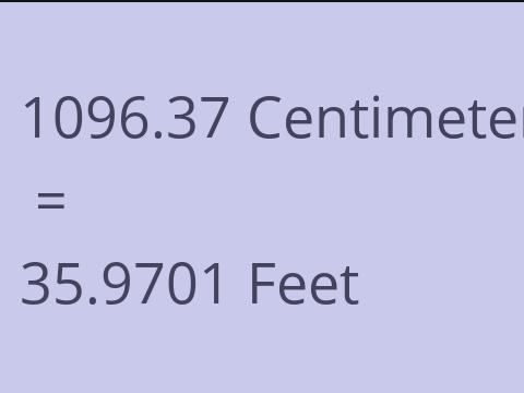 1096.37 CM TO FEET