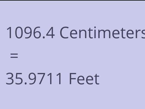 1096.4 CM TO FEET