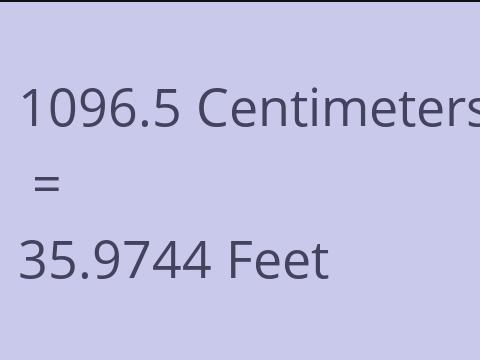 1096.5 CM TO FEET