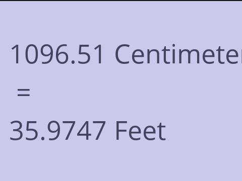 1096.51 CM TO FEET