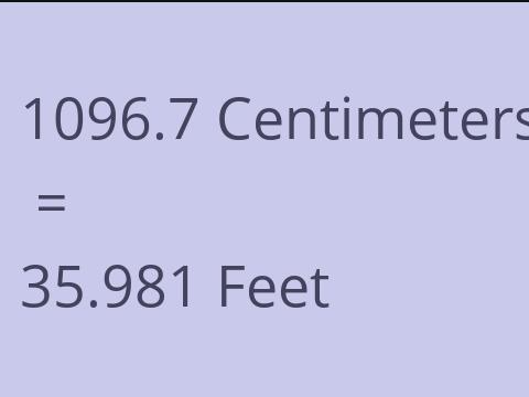 1096.7 CM TO FEET