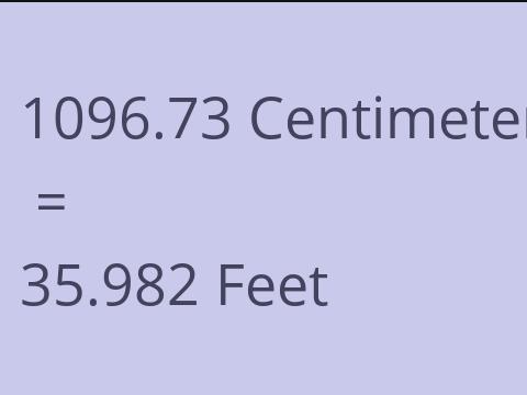 1096.73 CM TO FEET