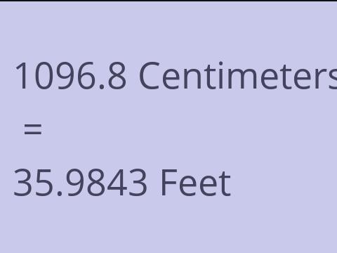 1096.8 CM TO FEET