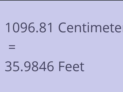 1096.81 CM TO FEET