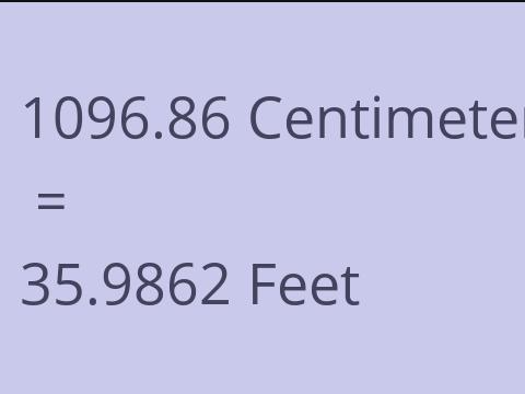 1096.86 CM TO FEET