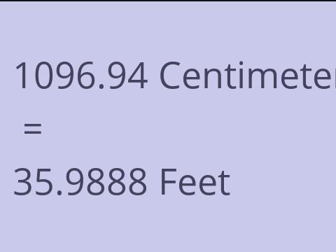 1096.94 CM TO FEET