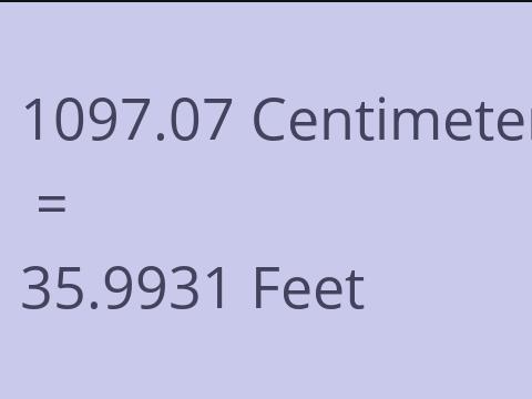 1097.07 CM TO FEET