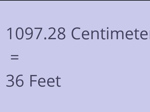 1097.28 CM TO FEET