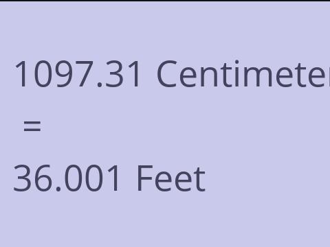 1097.31 CM TO FEET