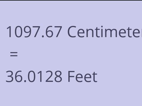 1097.67 CM TO FEET