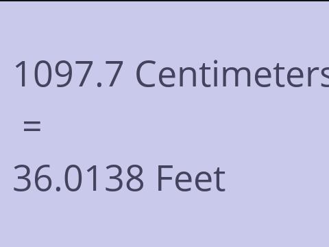 1097.7 CM TO FEET