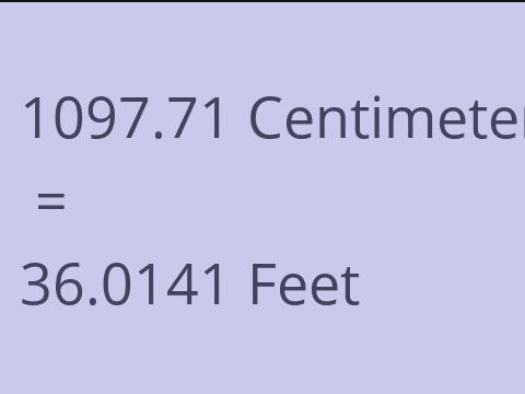 1097.71 CM TO FEET