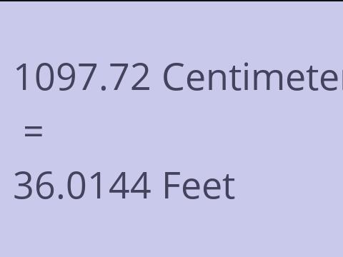 1097.72 CM TO FEET