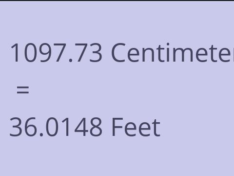 1097.73 CM TO FEET