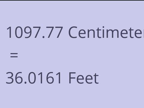 1097.77 CM TO FEET