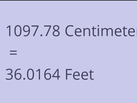 1097.78 CM TO FEET