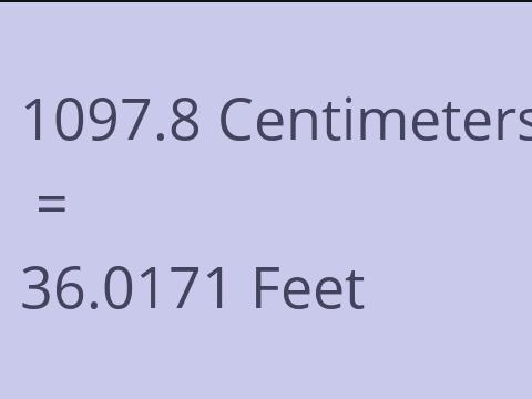 1097.8 CM TO FEET