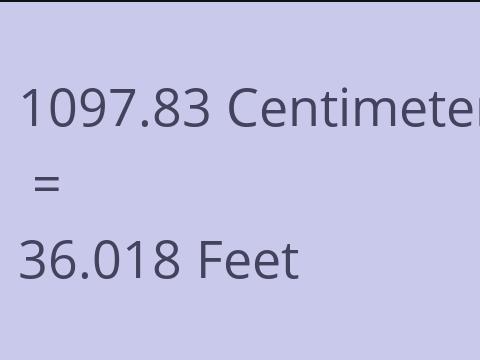 1097.83 CM TO FEET