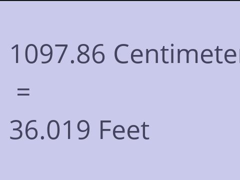 1097.86 CM TO FEET