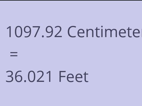 1097.92 CM TO FEET