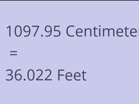 1097.95 CM TO FEET