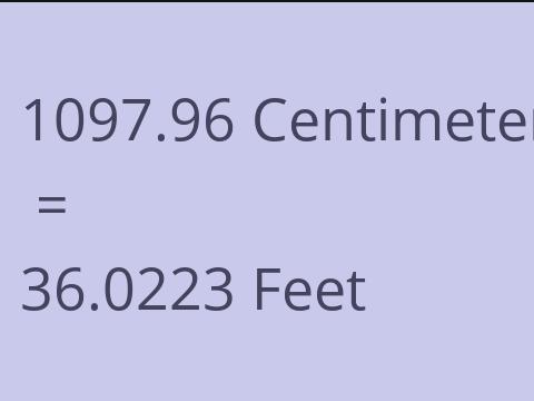 1097.96 CM TO FEET