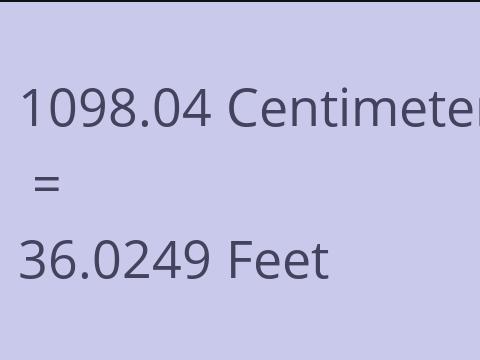 1098.04 CM TO FEET