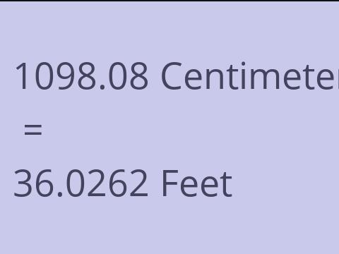 1098.08 CM TO FEET