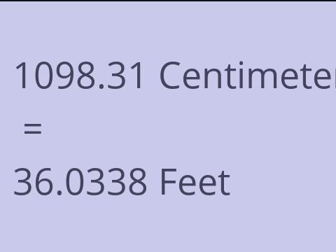 1098.31 CM TO FEET