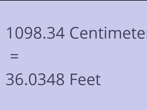 1098.34 CM TO FEET