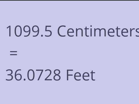 1099.5 CM TO FEET