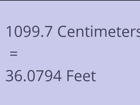 1099.7 CM TO FEET