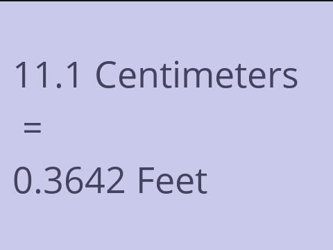 11.1 CM TO FEET