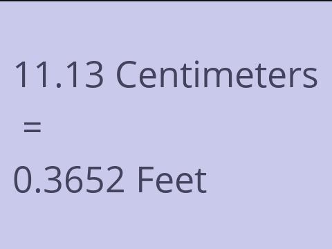 11.13 CM TO FEET