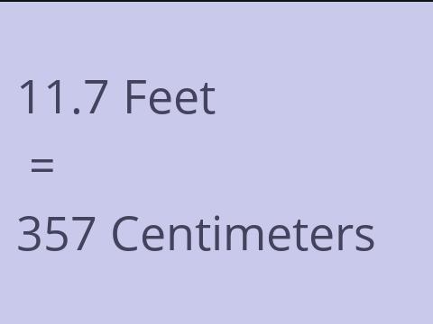 11.7 FEET TO CM