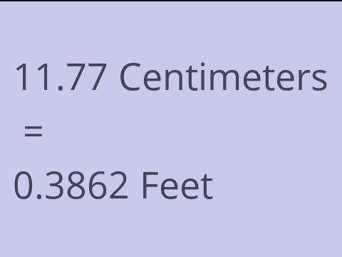 11.77 CM TO FEET