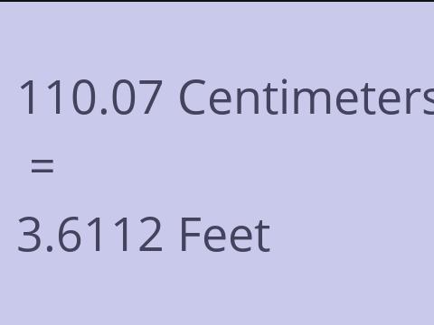 110.07 CM TO FEET