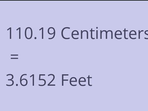 110.19 CM TO FEET