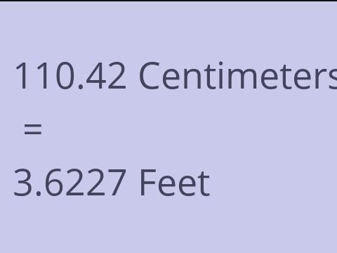 110.42 CM TO FEET