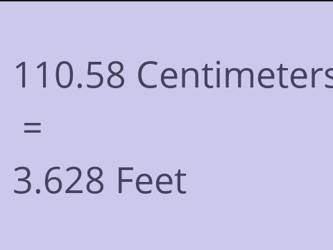 110.58 CM TO FEET