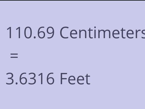 110.69 CM TO FEET