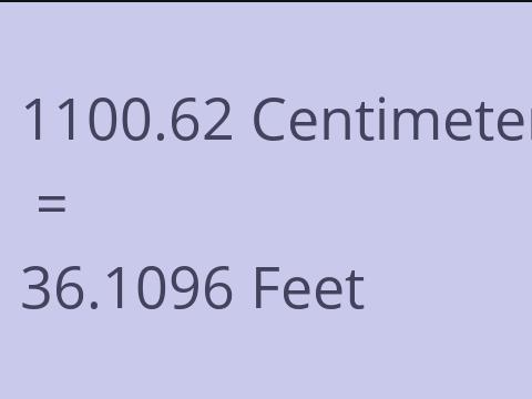 1100.62 CM TO FEET