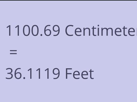 1100.69 CM TO FEET