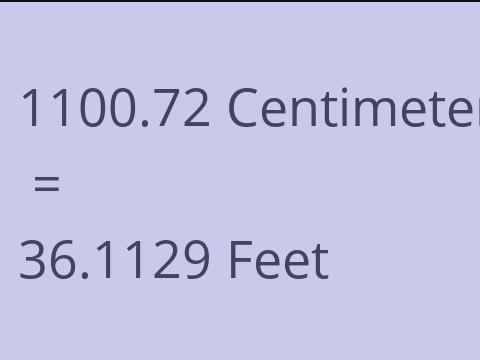 1100.72 CM TO FEET