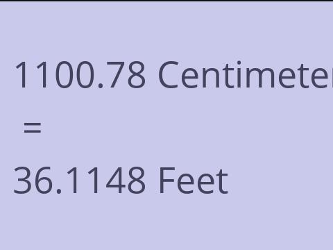 1100.78 CM TO FEET