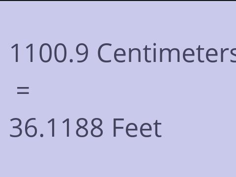 1100.9 CM TO FEET