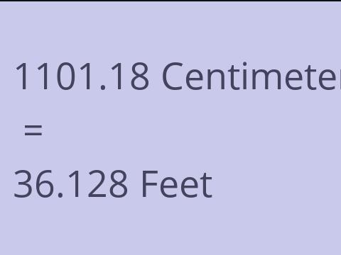 1101.18 CM TO FEET