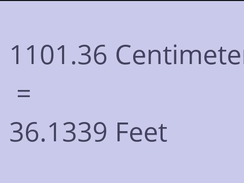 1101.36 CM TO FEET